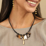 Chan Luu-Romy Leather Charm Necklace-Necklaces-Blue Ruby Jewellery-Vancouver Canada