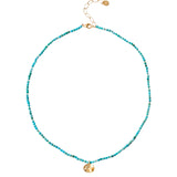 Ovl Stn Stn Nug Nk 18k Gold Vermeil, Turquoise, Citrine