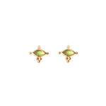 E.Eye Stn Stud 18k Gold Vermeil, Peridot