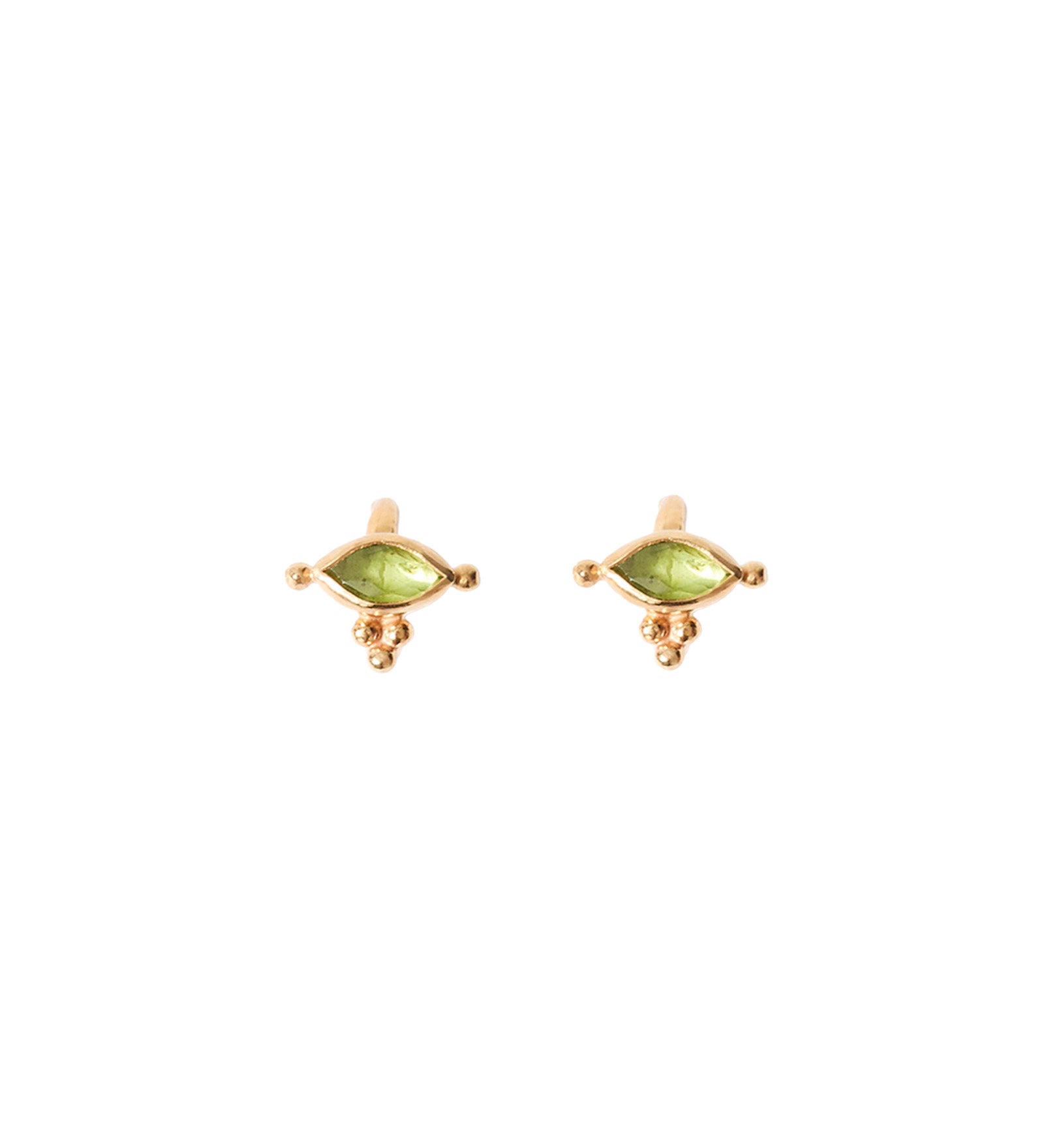 E.Eye Stn Stud 18k Gold Vermeil, Peridot