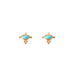 E.Eye Stn Stud 18k Gold Vermeil, Turquoise