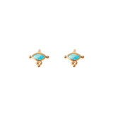 E.Eye Stn Stud 18k Gold Vermeil, Turquoise