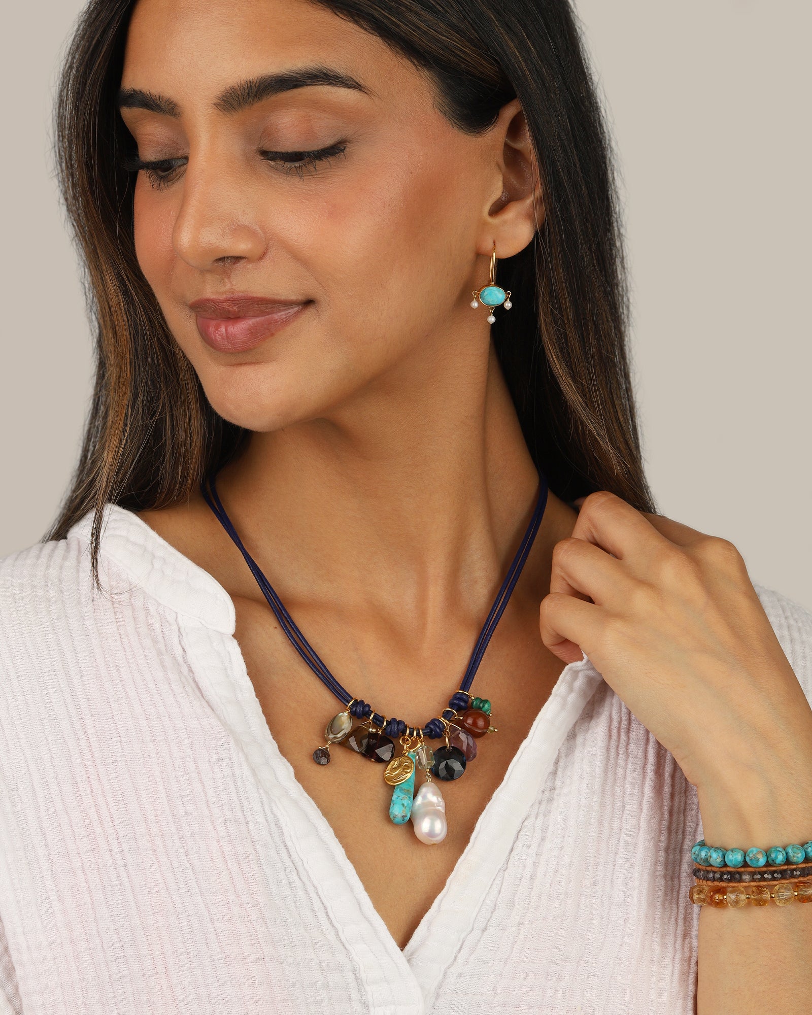 Chan Luu-Della Drop Earrings-Earrings-Blue Ruby Jewellery-Vancouver Canada