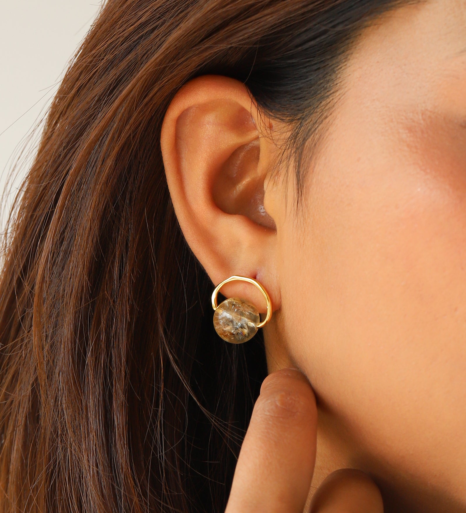 Chan Luu-Halo Hoop Studs-Earrings-Blue Ruby Jewellery-Vancouver Canada