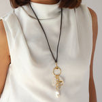 Chan Luu-Horsebit Long Charm Necklace-Necklaces-Blue Ruby Jewellery-Vancouver Canada