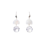 Stn Rnd Cry Drp Hk Sterling Silver, Moonstone, Crystal