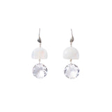 Stn Rnd Cry Drp Hk Sterling Silver, Moonstone, Crystal