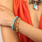 Chan Luu-Trinity Bracelet Set Turquoise-Bracelets-Blue Ruby Jewellery-Vancouver Canada