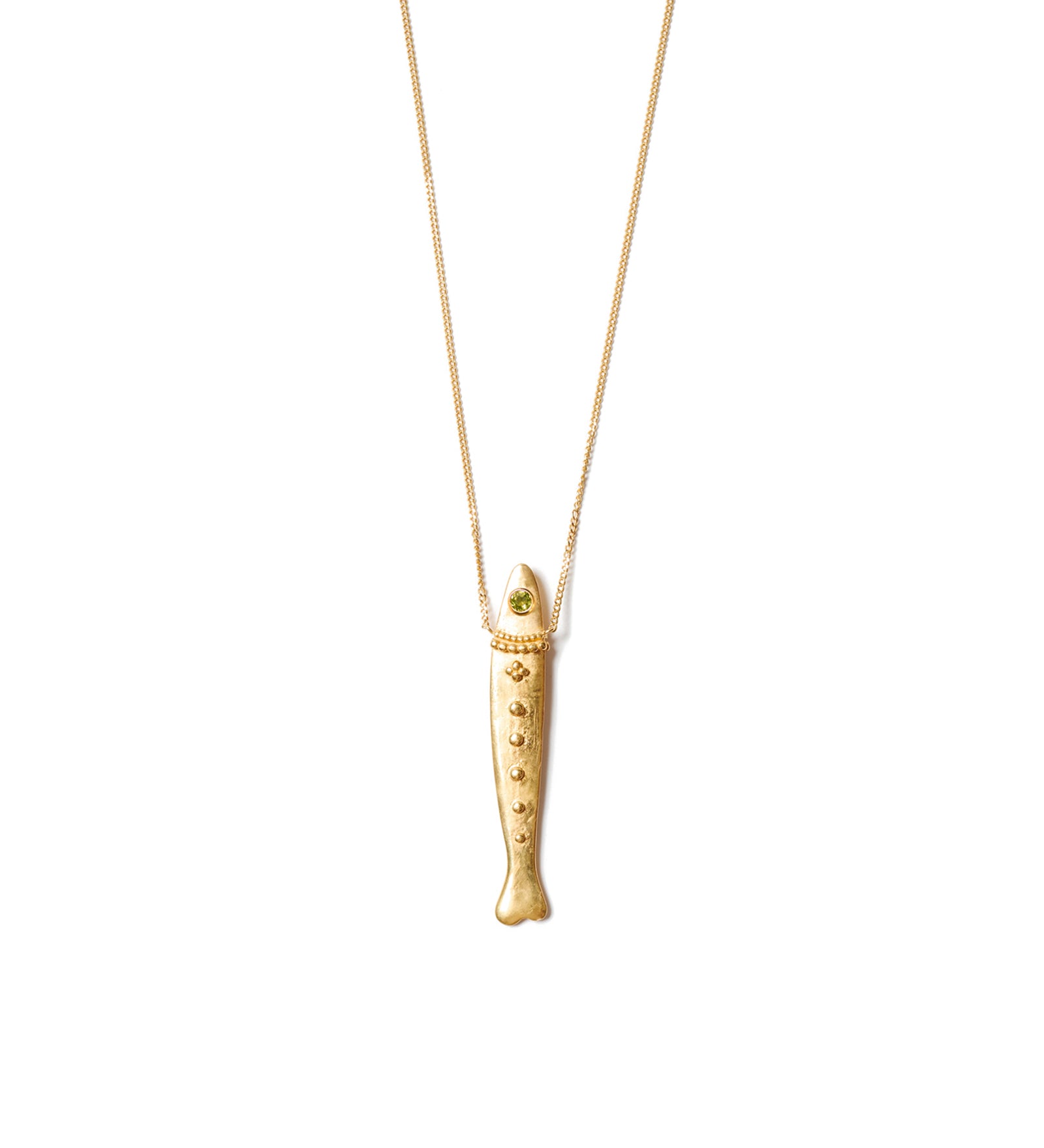 Chan Luu-Sardine Necklace-Necklaces-18k Gold Vermeil, Peridot-Blue Ruby Jewellery-Vancouver Canada