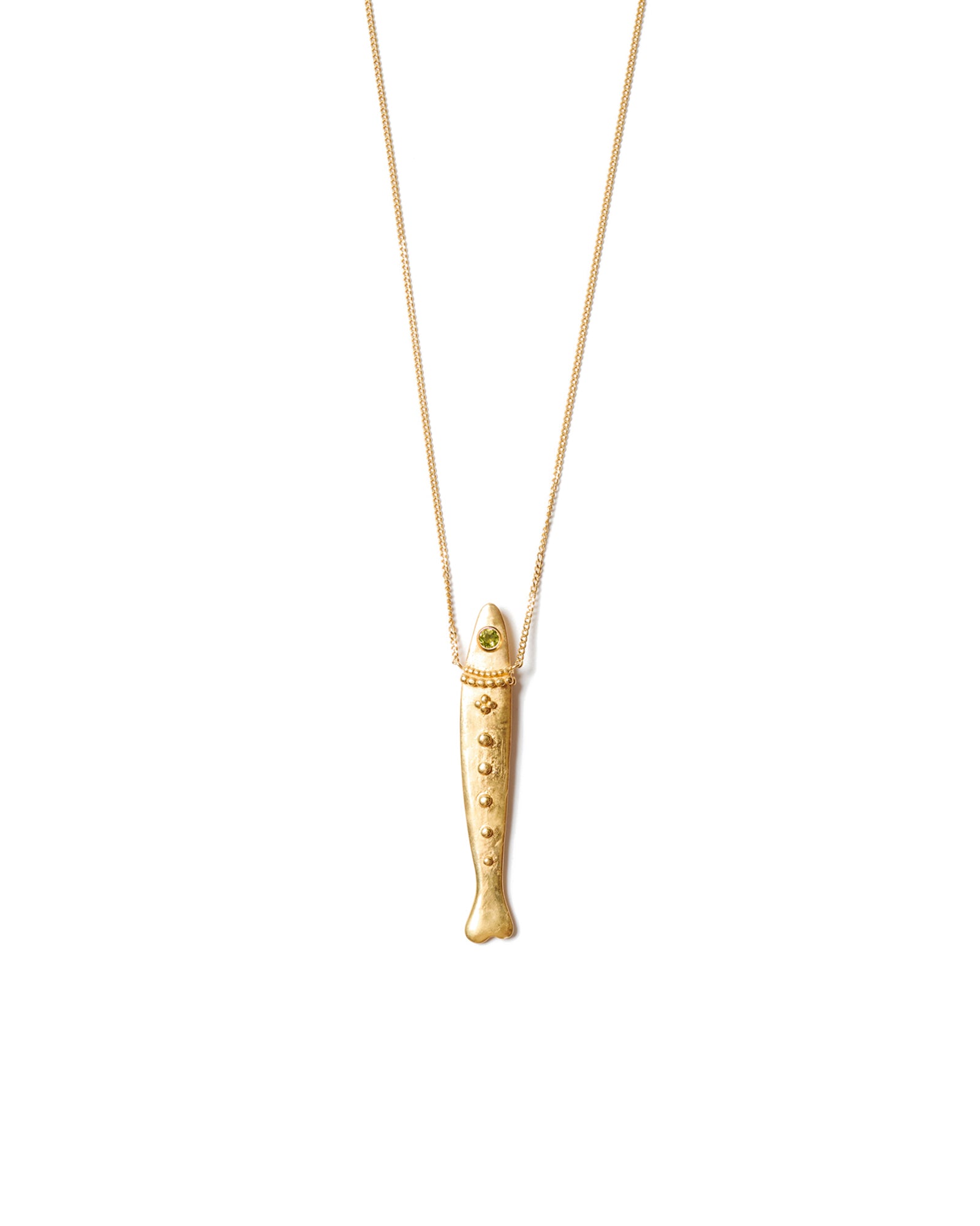 Chan Luu-Sardine Necklace-Necklaces-18k Gold Vermeil, Peridot-Blue Ruby Jewellery-Vancouver Canada