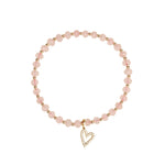 Cause We Care-Heart Charm Beaded Bracelet-Bracelets-14k Gold Filled, 14k Gold Vermeil, Rose Quartz-Blue Ruby Jewellery-Vancouver Canada