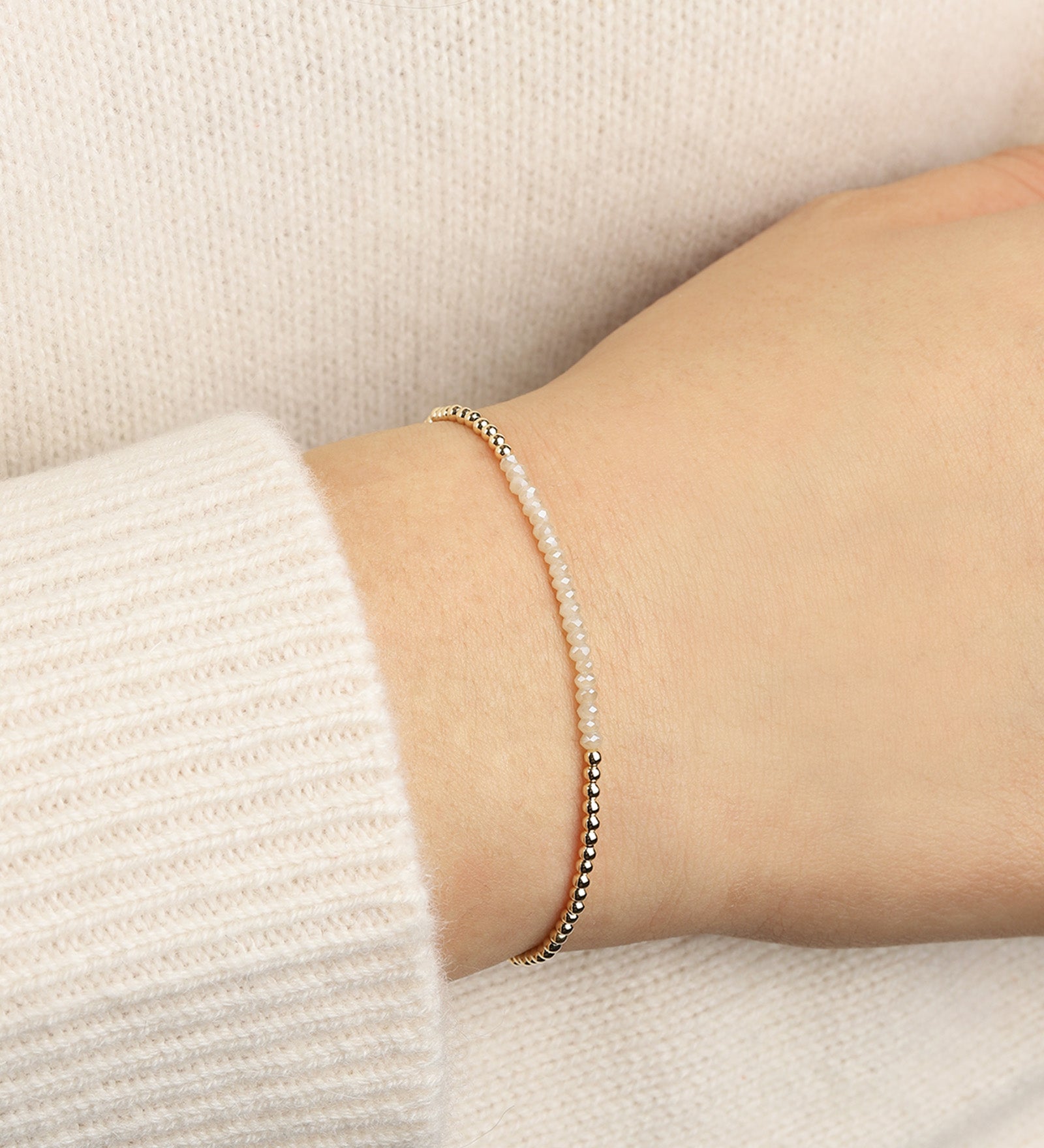 Cause We Care-Beaded Crystal Bracelet | 2mm-Bracelets-Blue Ruby Jewellery-Vancouver Canada