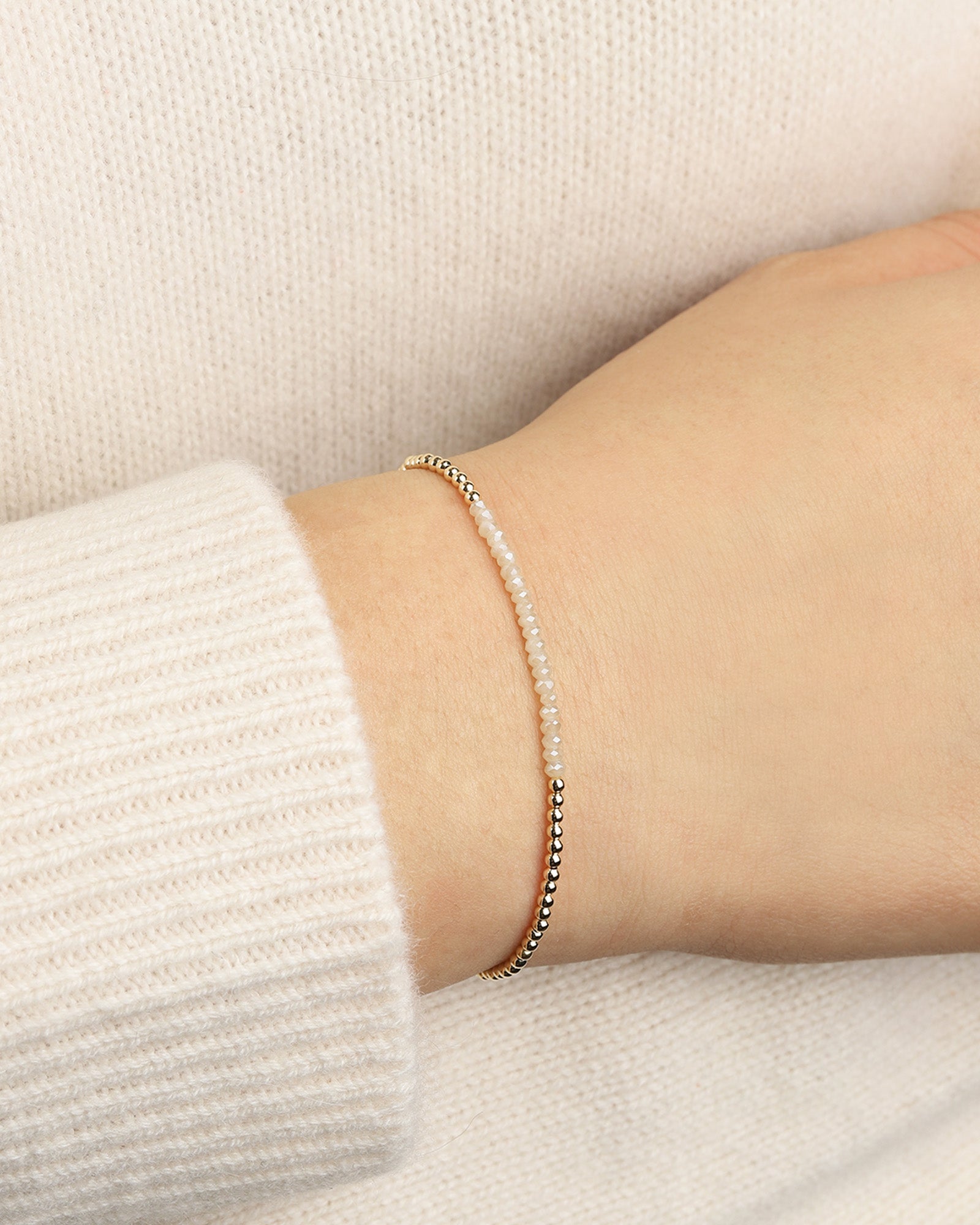 Cause We Care-Beaded Crystal Bracelet | 2mm-Bracelets-Blue Ruby Jewellery-Vancouver Canada