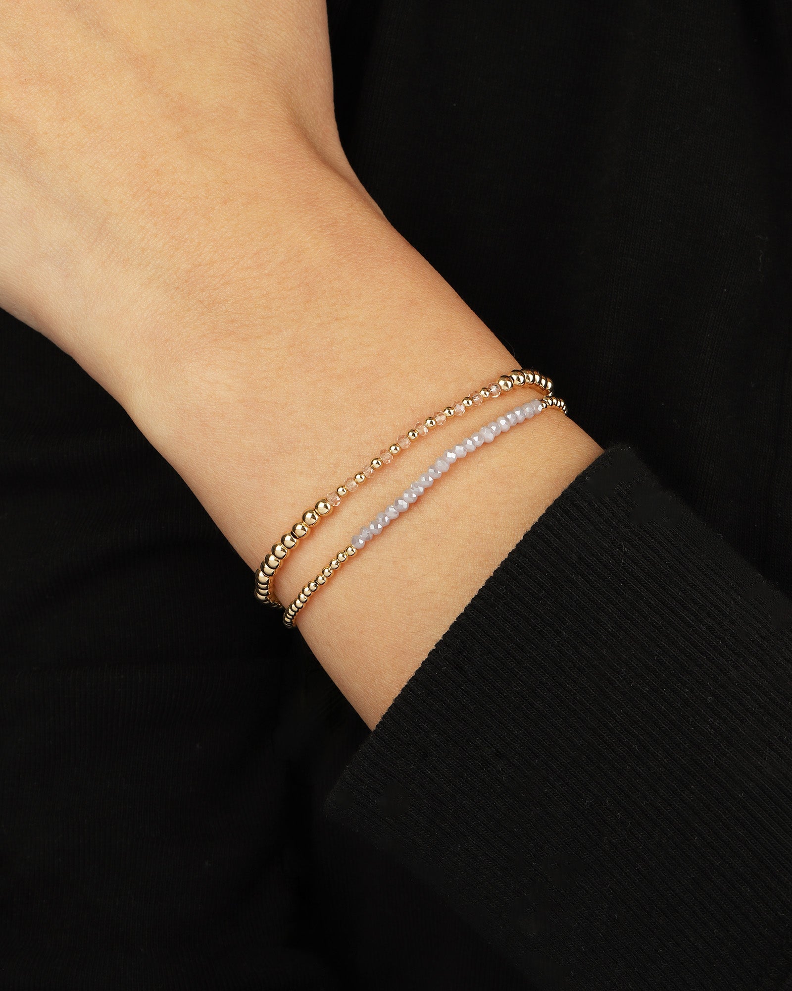 Cause We Care-Alternating Beaded Crystal Bracelet | 3mm-Bracelets-Blue Ruby Jewellery-Vancouver Canada