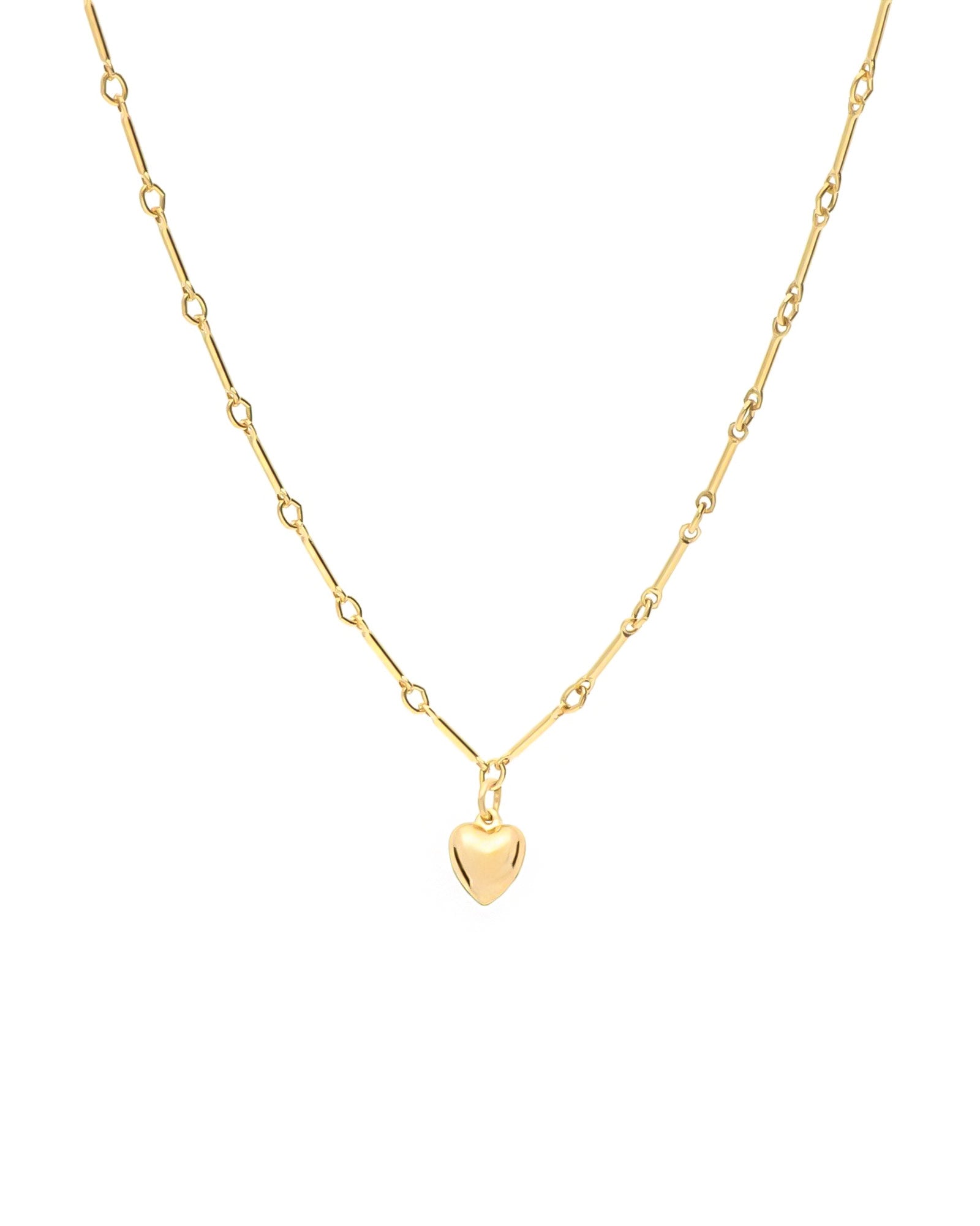 Cause We Care-Puffy Heart Necklace-Necklaces-14k Gold Filled-Blue Ruby Jewellery-Vancouver Canada