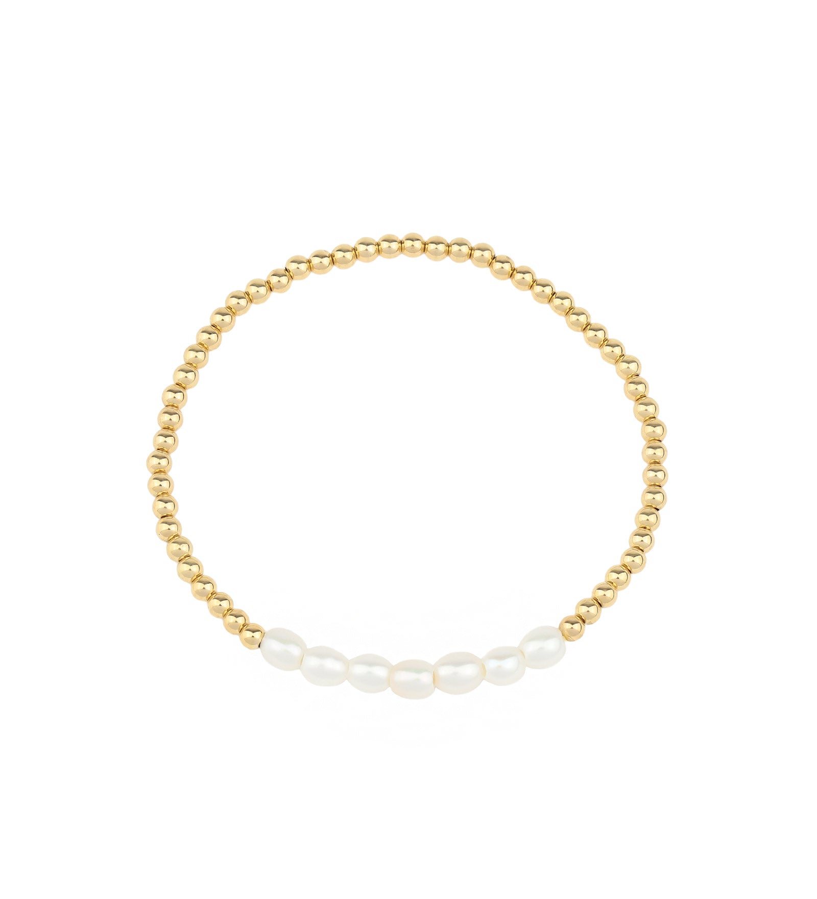 Cause We Care-Beaded Oval Pearl Bracelet I 3mm-Bracelets-14k Gold-fill, Freshwater Pearl-Blue Ruby Jewellery-Vancouver Canada