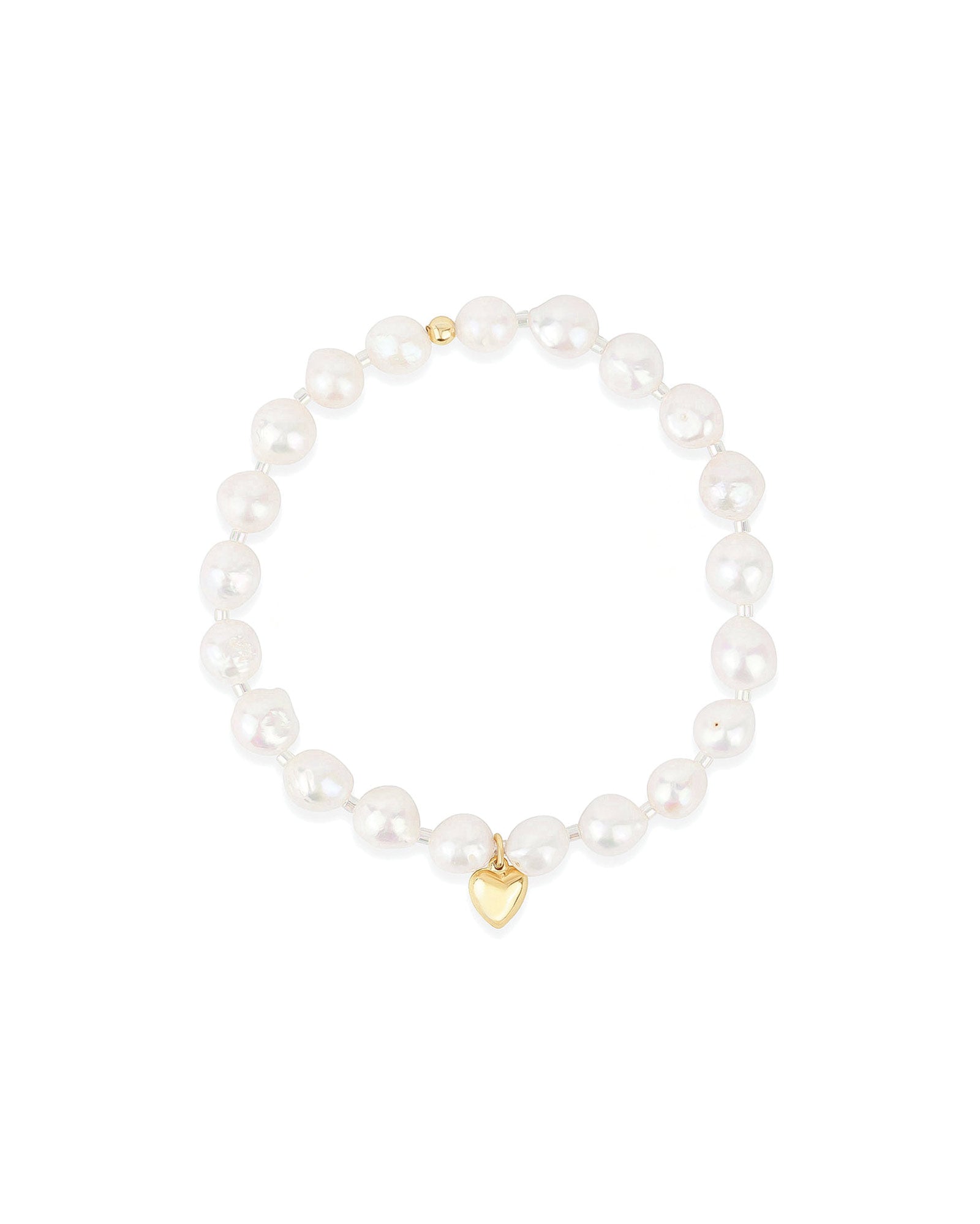 Cause We Care-Pearl Miyuki Heart Drop Bracelet | 6mm-Bracelets-Blue Ruby Jewellery-Vancouver Canada