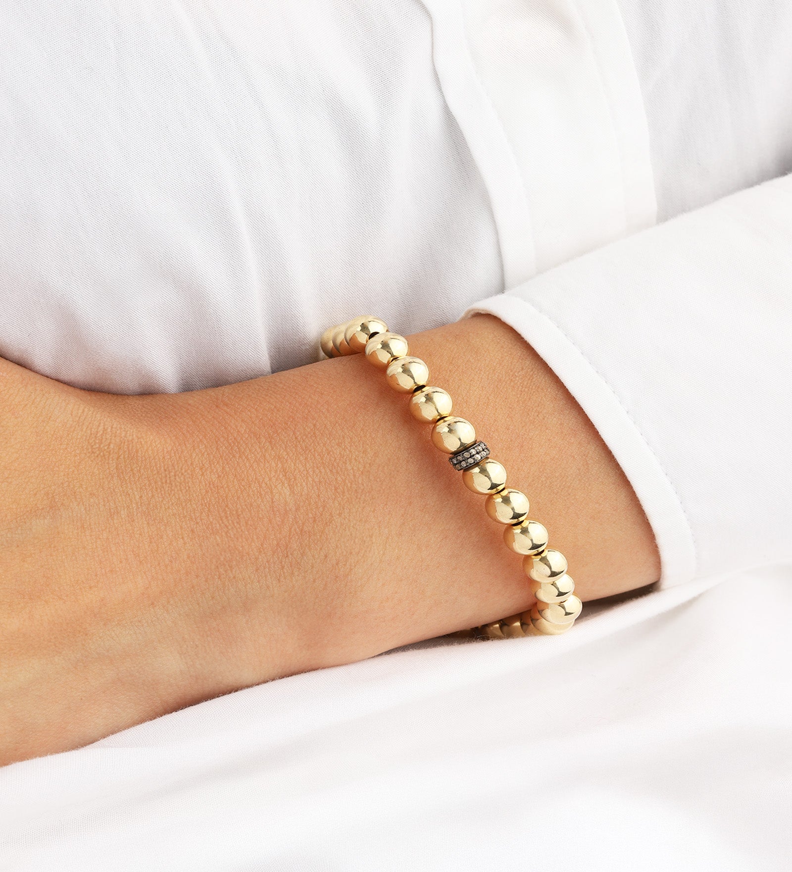 Cause We Care-Beaded Diamond Rondelle Bracelet | 7mm-Bracelets-Blue Ruby Jewellery-Vancouver Canada
