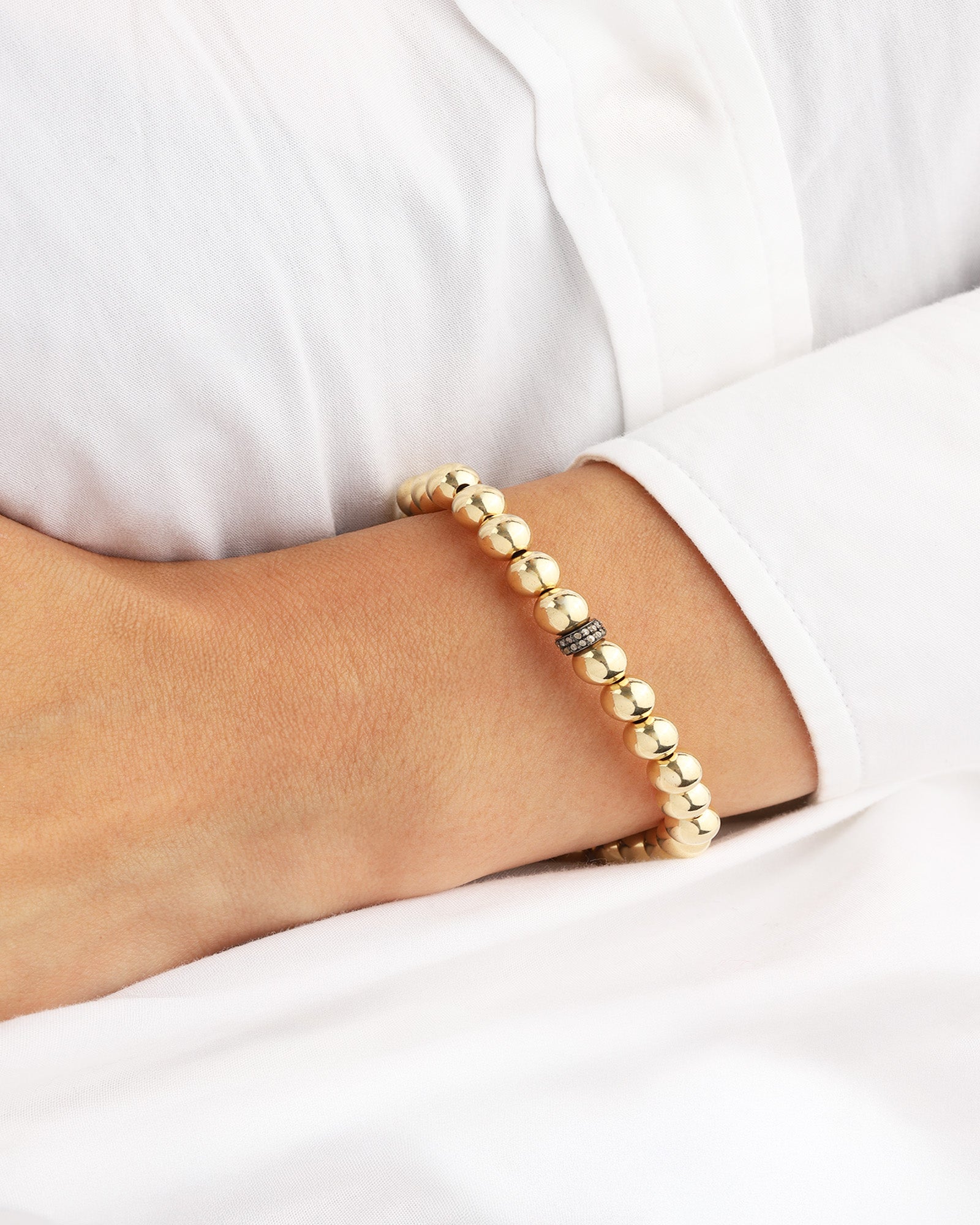 Cause We Care-Beaded Diamond Rondelle Bracelet | 7mm-Bracelets-Blue Ruby Jewellery-Vancouver Canada