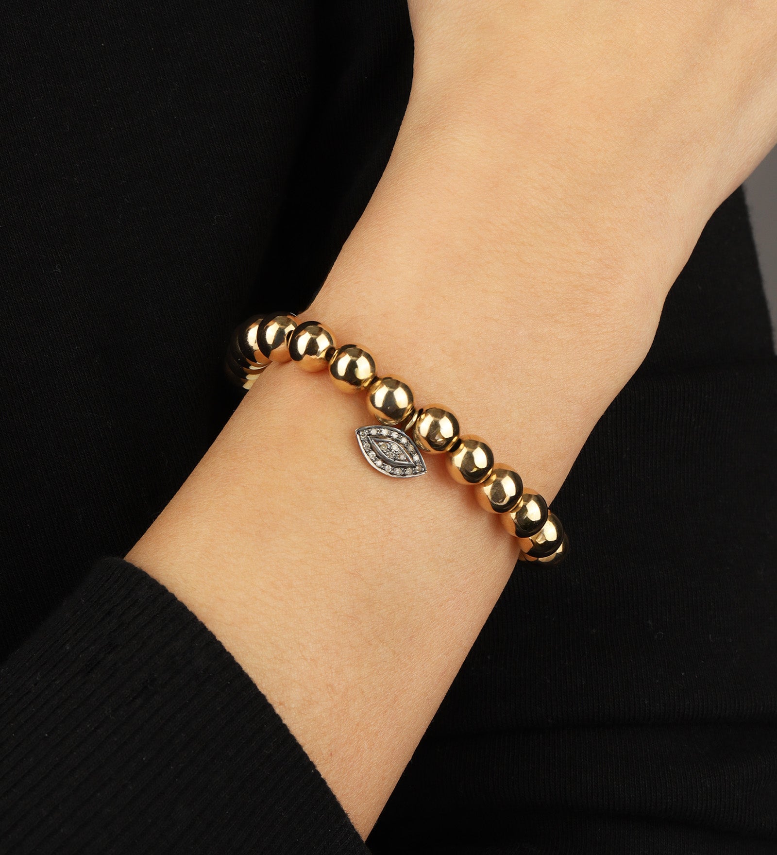 Cause We Care-Beaded Diamond Eye Drop Bracelet | 8mm-Bracelets-Blue Ruby Jewellery-Vancouver Canada