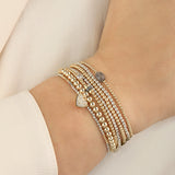 Cause We Care-Two Tone Beaded Bracelet | 2mm-Bracelets-Blue Ruby Jewellery-Vancouver Canada