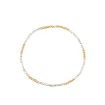 Cause We Care-Two-Tone Beaded Bracelet | 2mm-Bracelets-Sterling Silver, 14k Gold Filled-Blue Ruby Jewellery-Vancouver Canada