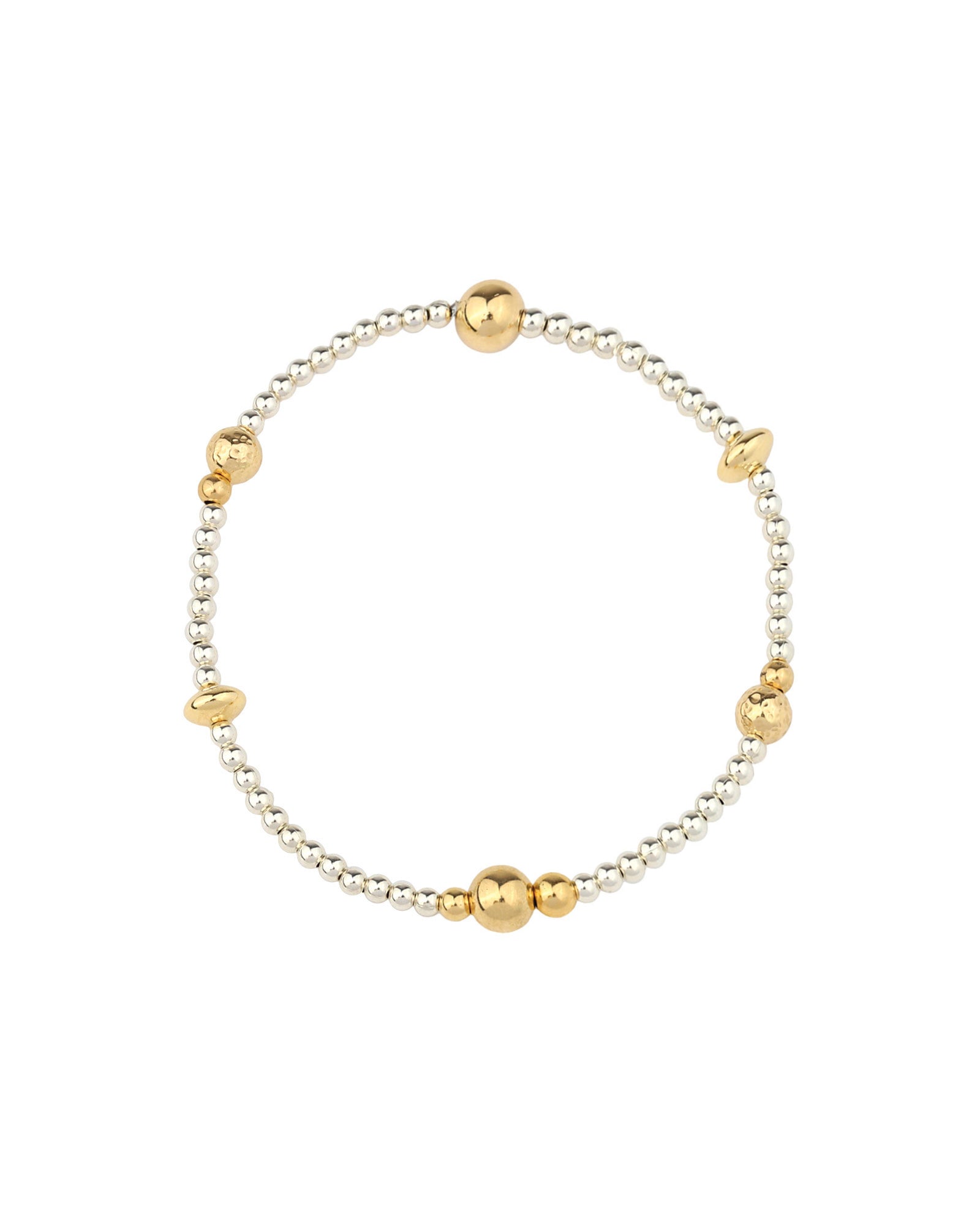 Cause We Care-2 Tone Mixed Beaded Bracelet | 2.5mm-Bracelets-Sterling Silver, 14k Gold Filled-Blue Ruby Jewellery-Vancouver Canada