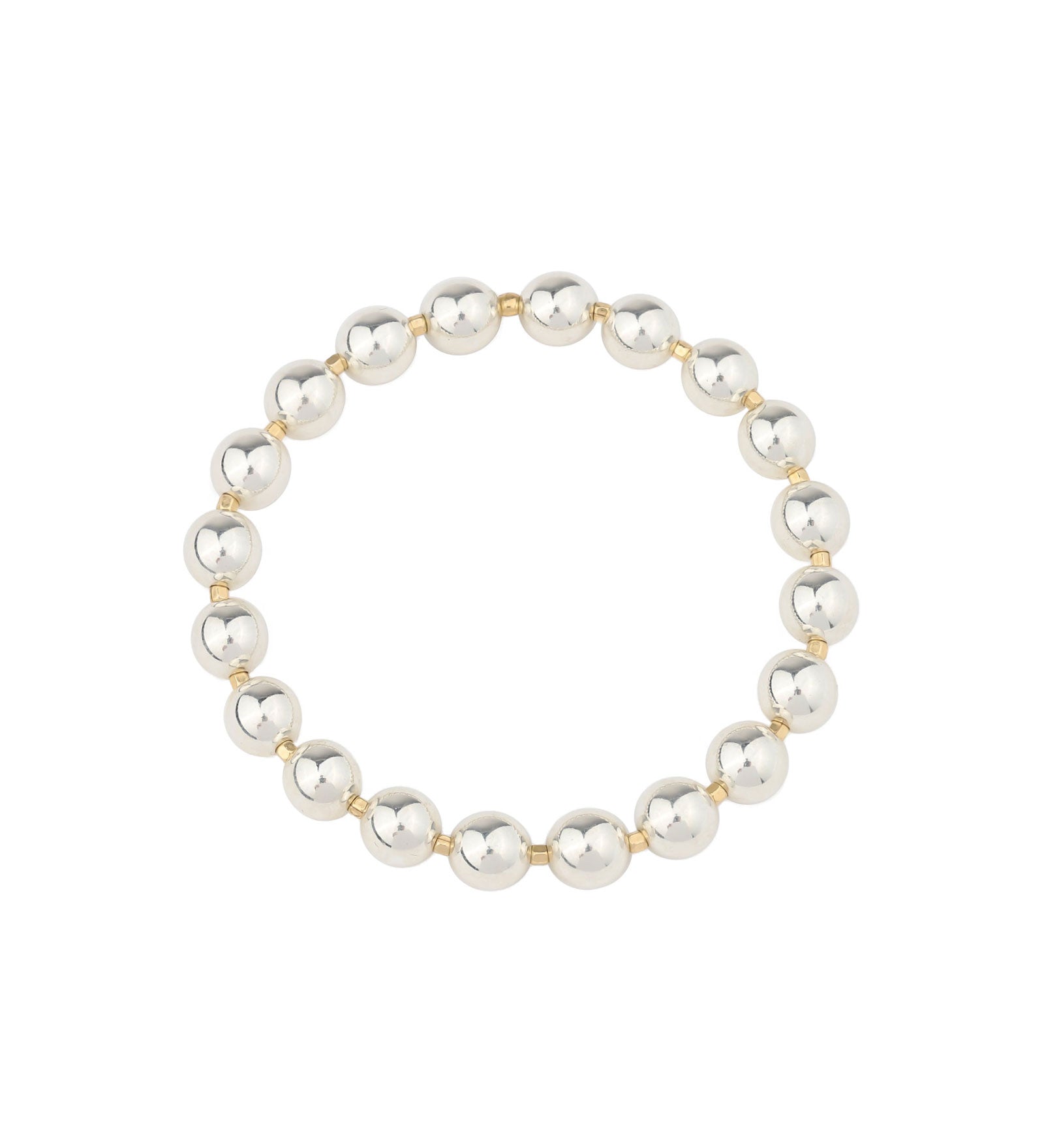 Cause We Care-2 Tone Beaded Bracelet | 2.5-8mm-Bracelets-Sterling Silver, 14k Gold Filled-Blue Ruby Jewellery-Vancouver Canada