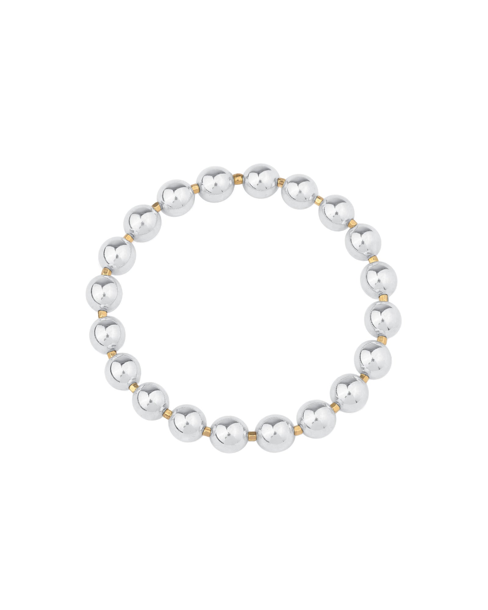 Cause We Care-Two Tone Beaded Bracelet | 2.5-8mm-Bracelets-Sterling Silver, 14k Gold Filled-Blue Ruby Jewellery-Vancouver Canada