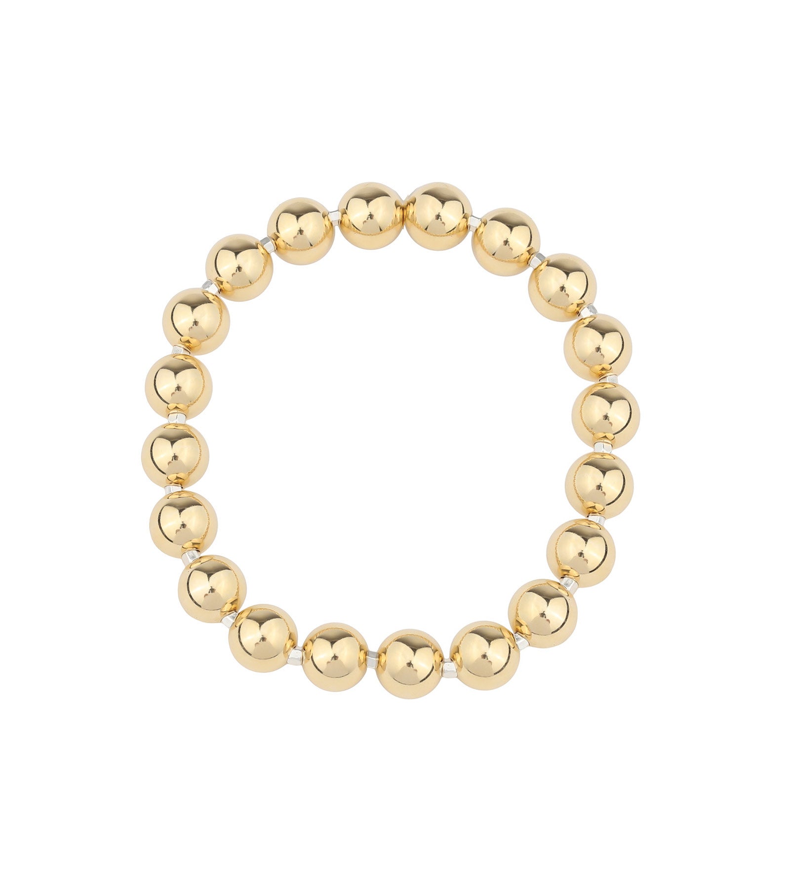 Cause We Care-2 Tone Beaded Bracelet | 2.5-8mm-Bracelets-14k Gold Filled, Sterling Silver-Blue Ruby Jewellery-Vancouver Canada