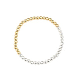 Cause We Care-Beaded 2 Tone Split Bracelet | 4mm-Bracelets-14k Gold Filled, Sterling Silver-Blue Ruby Jewellery-Vancouver Canada