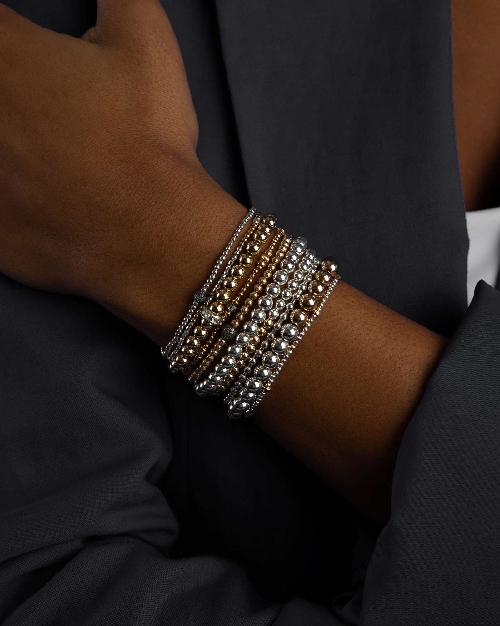 Sterling silver bead bracelet 4mm on sale
