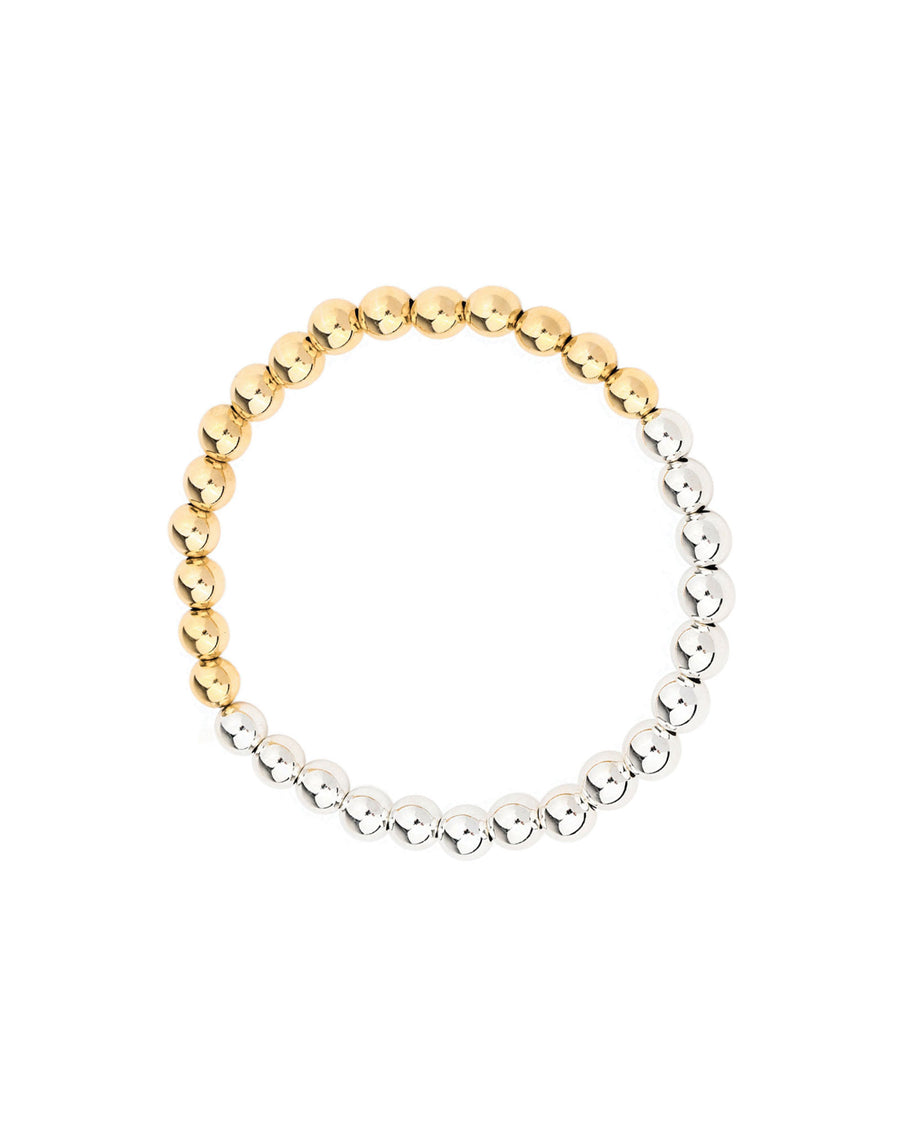 Cause We Care-Beaded 2 Tone Split Bracelet | 6mm-Bracelets-14k Gold Filled, Sterling Silver-Blue Ruby Jewellery-Vancouver Canada