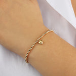 Cause We Care-Heart Drop Beaded Bracelet | 3mm-Bracelets-Blue Ruby Jewellery-Vancouver Canada