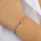 Cause We Care-Heart Drop Beaded Bracelet | 3mm-Bracelets-Blue Ruby Jewellery-Vancouver Canada