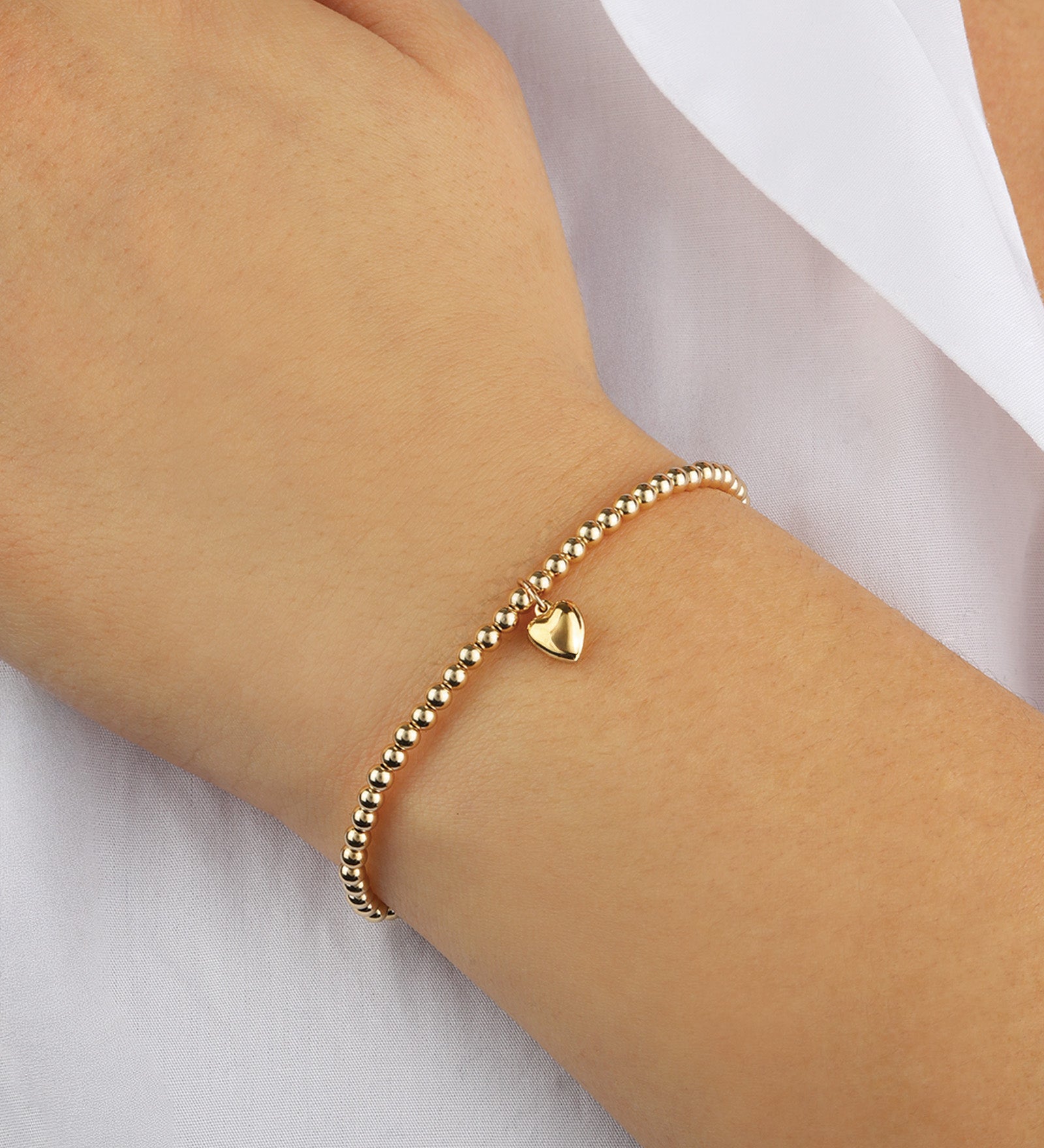 Cause We Care-Heart Drop Beaded Bracelet | 3mm-Bracelets-Blue Ruby Jewellery-Vancouver Canada