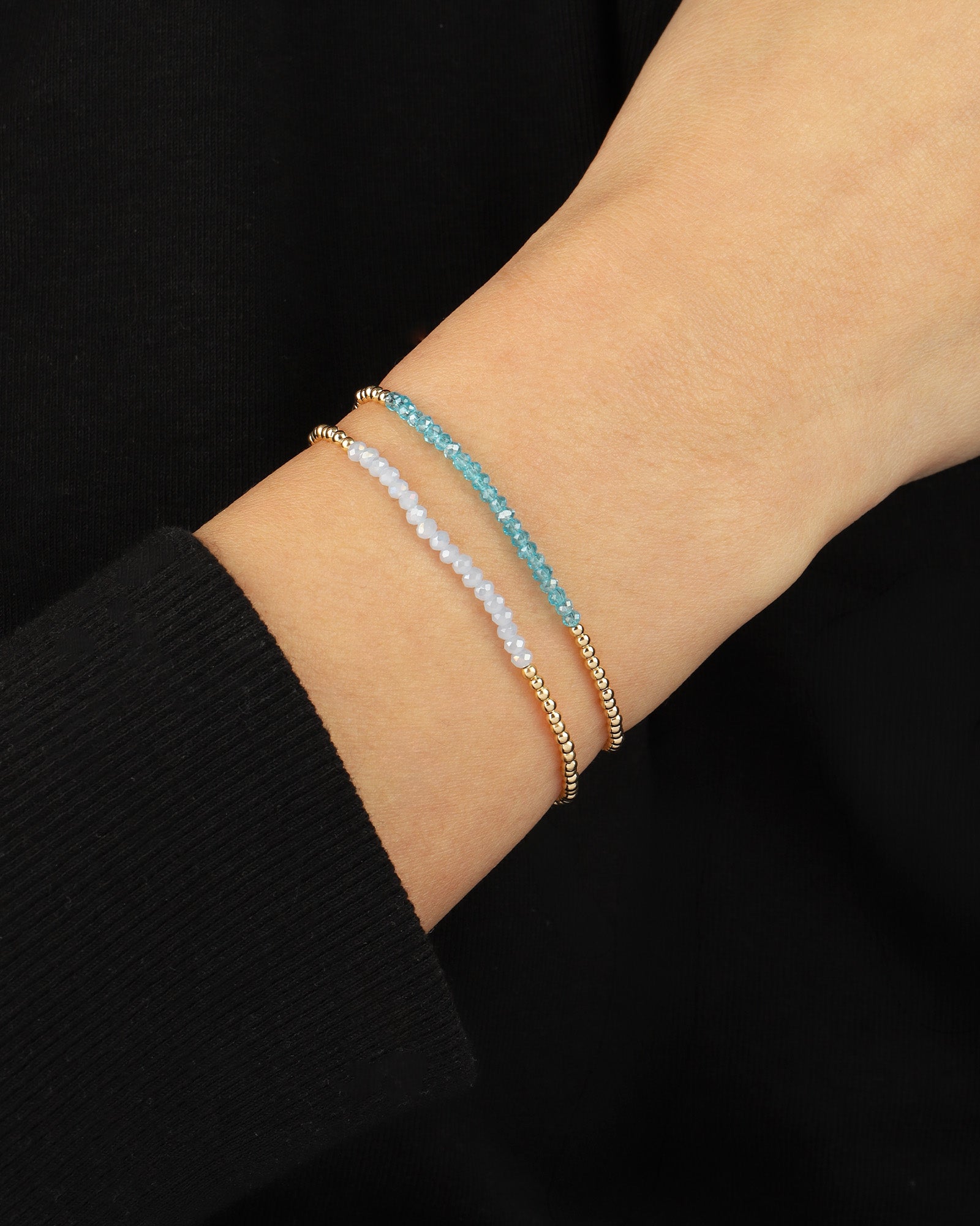Cause We Care-Beaded Crystal Bracelet | 2mm-Bracelets-Blue Ruby Jewellery-Vancouver Canada