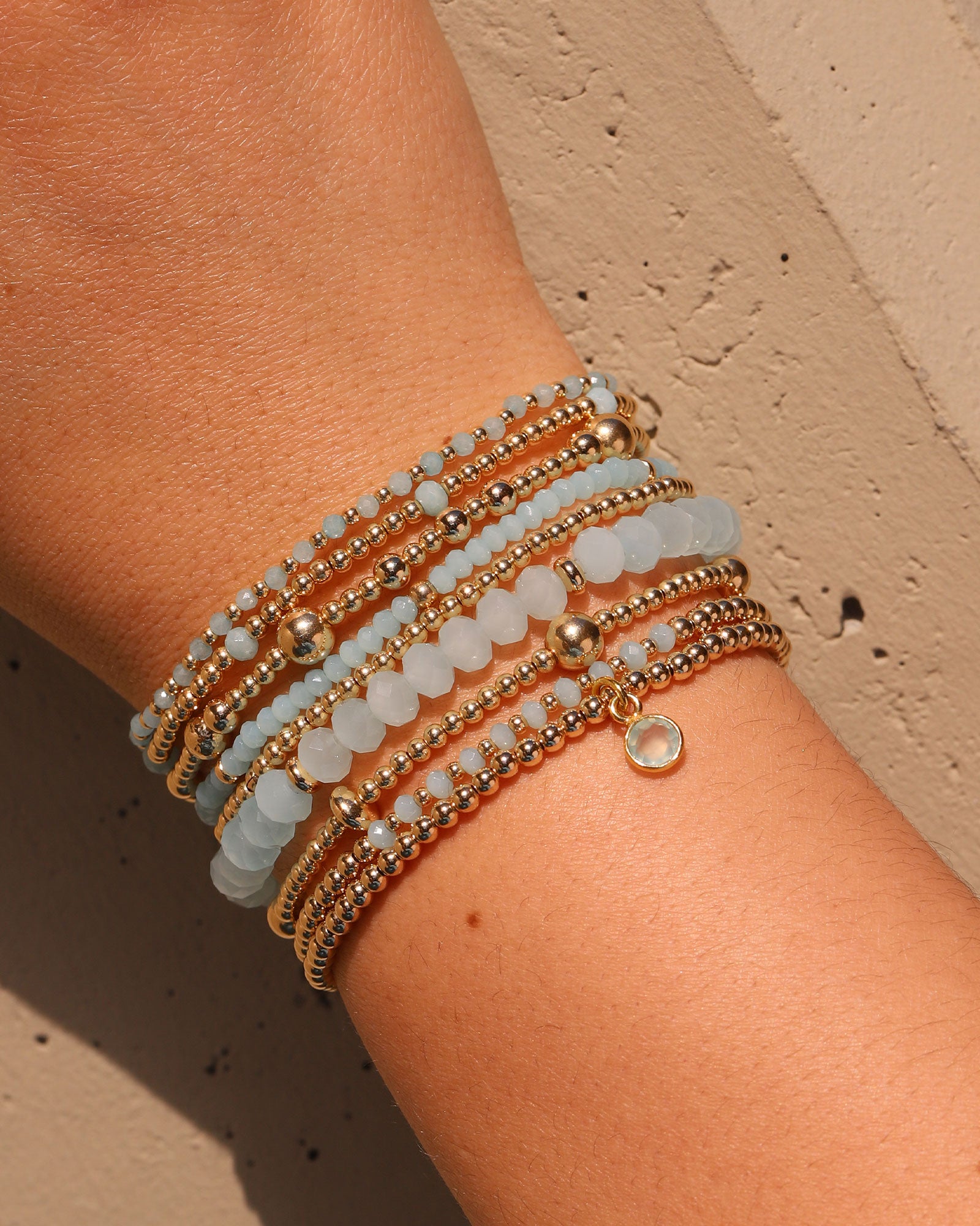 Cause We Care Beaded 4mm Stone Drop Bracelet | 3mm 14k Gold Filled ...