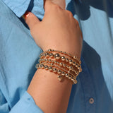 Cause We Care-Heart Drop Beaded Bracelet | 7mm-Bracelets-14k Gold Filled-Blue Ruby Jewellery-Vancouver Canada
