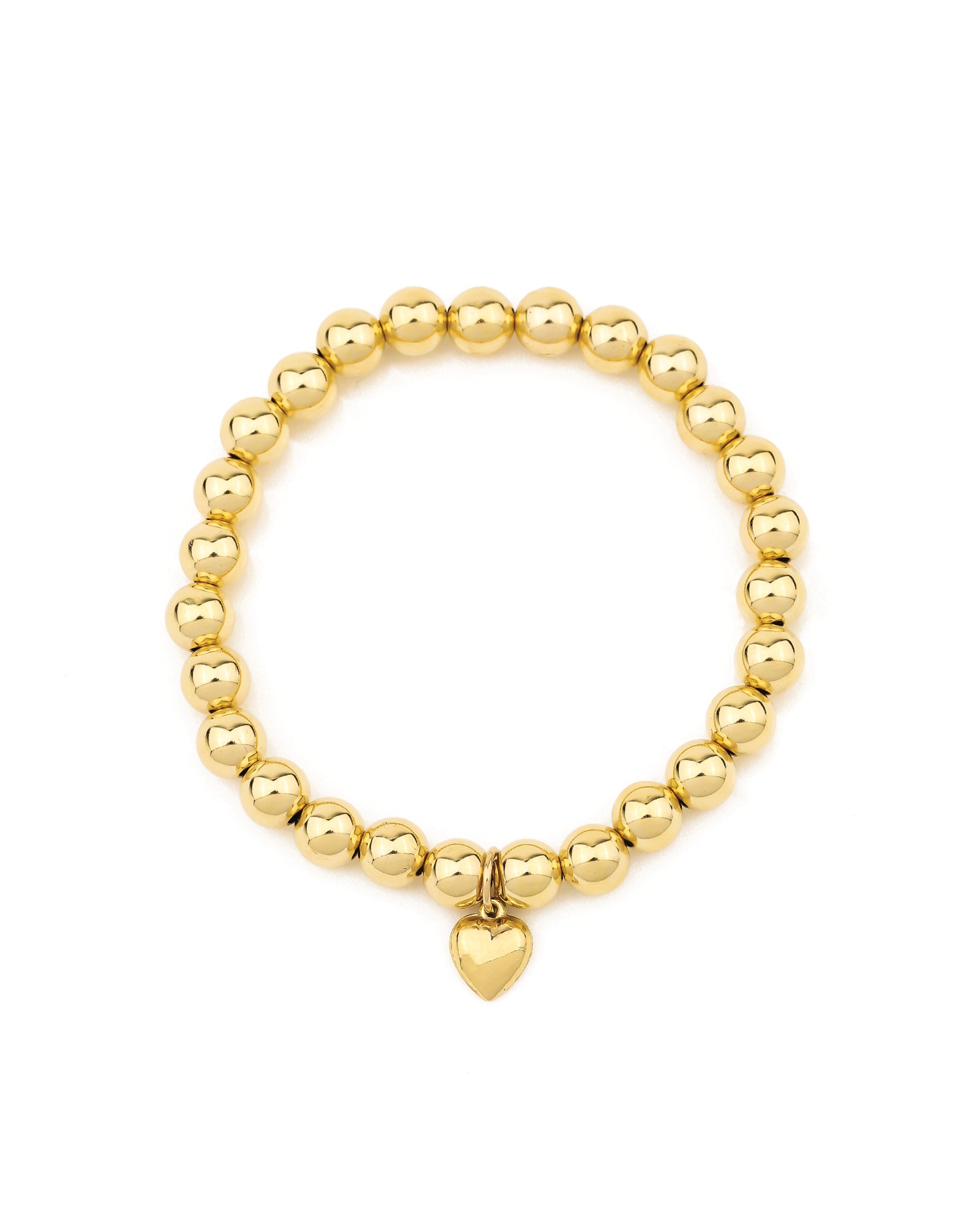 Cause We Care-Heart Drop Beaded Bracelet | 7mm-Bracelets-14k Gold Filled-Blue Ruby Jewellery-Vancouver Canada