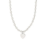 Puffy Heart Ball Chain Necklace | 6mm Sterling Silver
