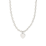 Puffy Heart Ball Chain Necklace | 6mm Sterling Silver