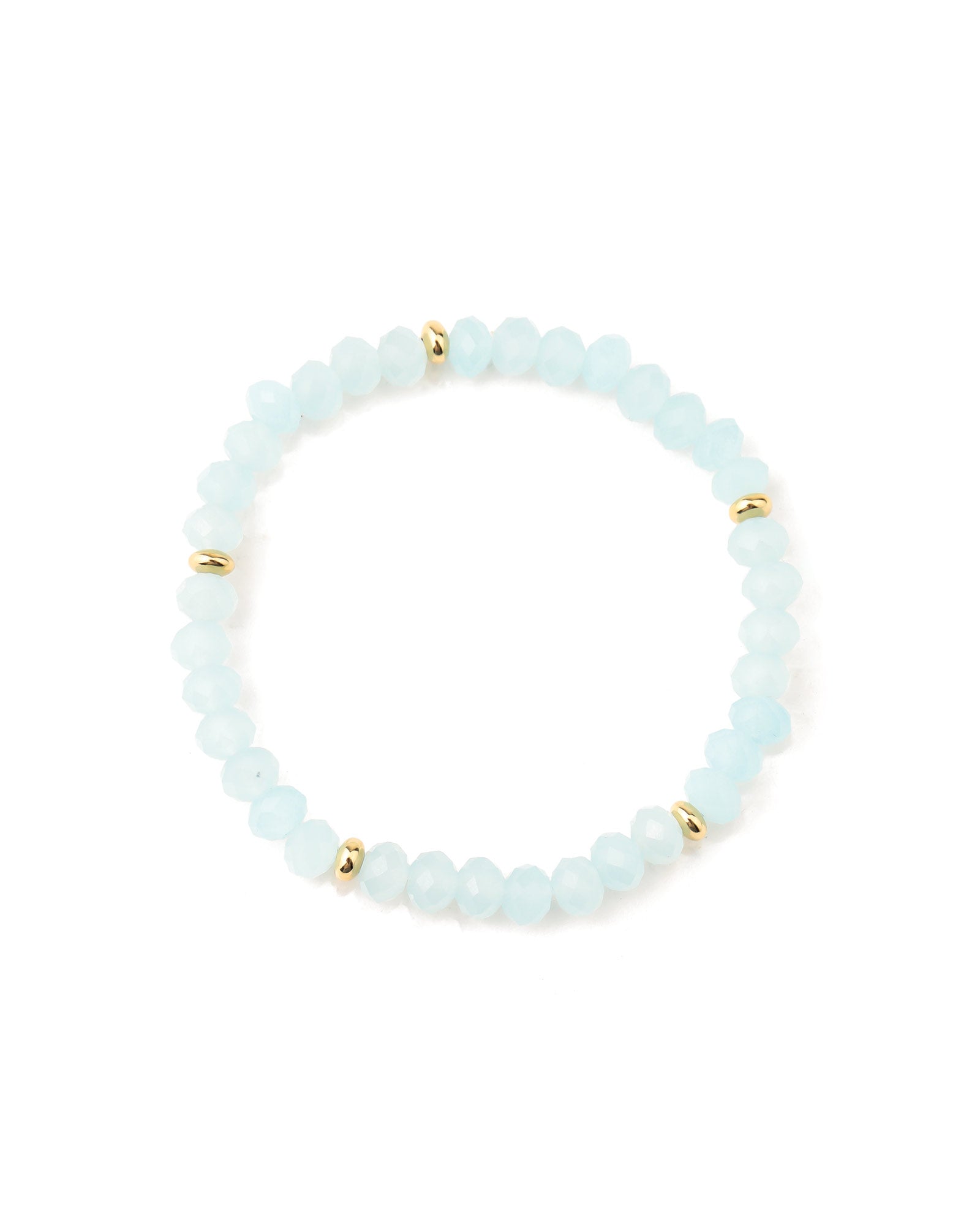 Cause We Care-Crystal 5 Saucer Bracelet | 6mm-Bracelets-14k Gold Filled, Blue Crystal-Blue Ruby Jewellery-Vancouver Canada
