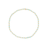 Cause We Care-Mixed Beaded Stone Bracelet | 2mm-Bracelets-14k Gold Filled, Blue Chalcedony-Blue Ruby Jewellery-Vancouver Canada
