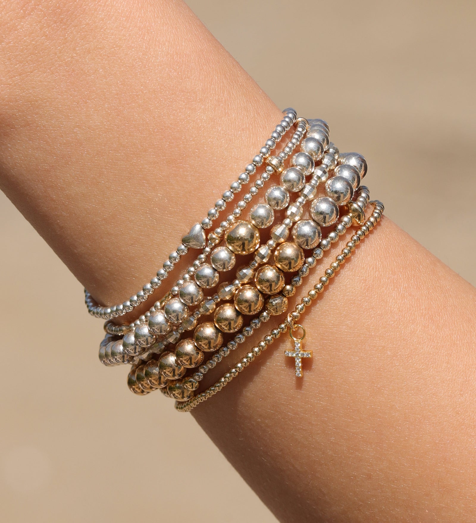 Cause We Care-Mirror Beaded Bracelet | 2-4mm-Bracelets-Blue Ruby Jewellery-Vancouver Canada