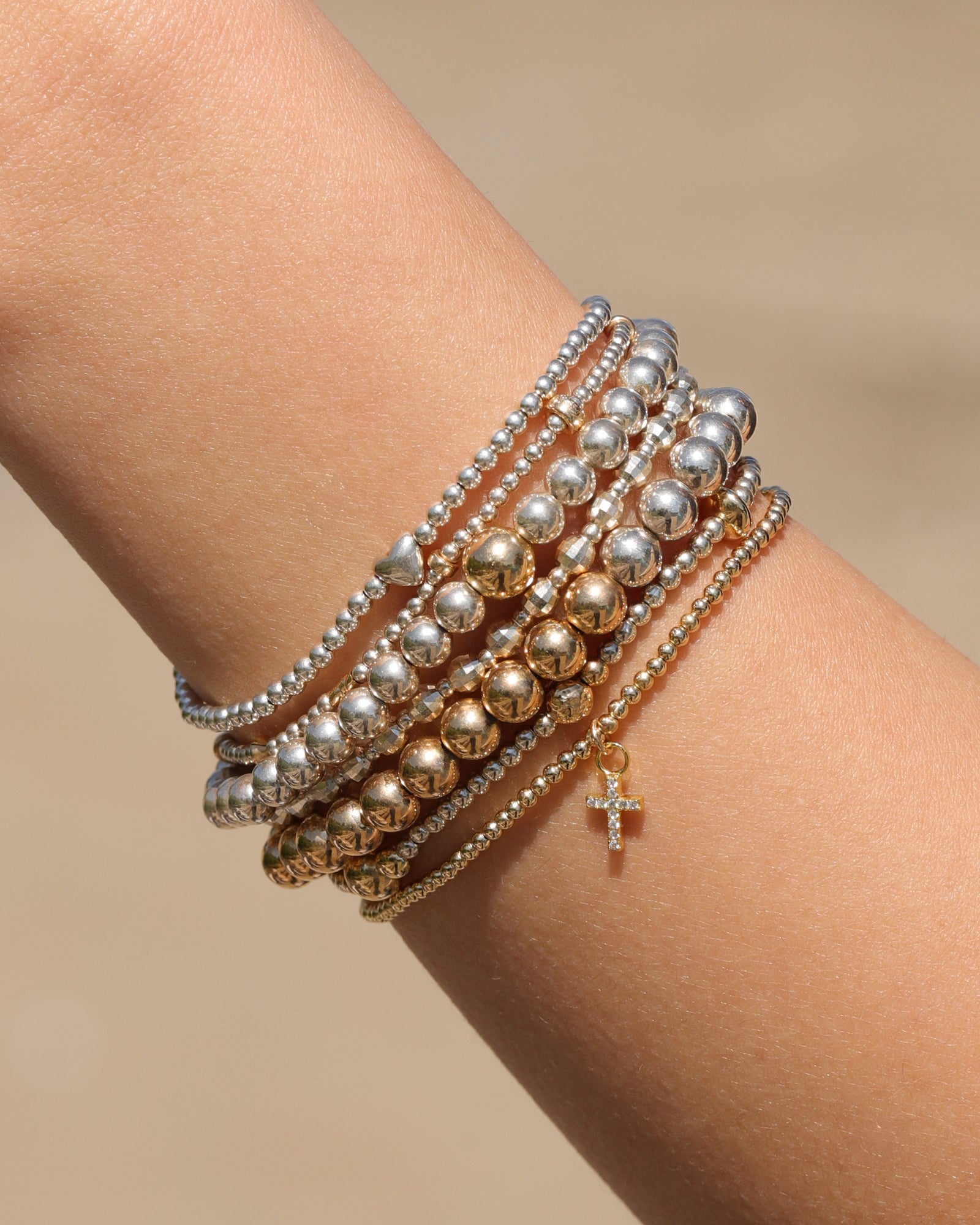 Cause We Care-Mirror Beaded Bracelet | 2-4mm-Bracelets-Blue Ruby Jewellery-Vancouver Canada