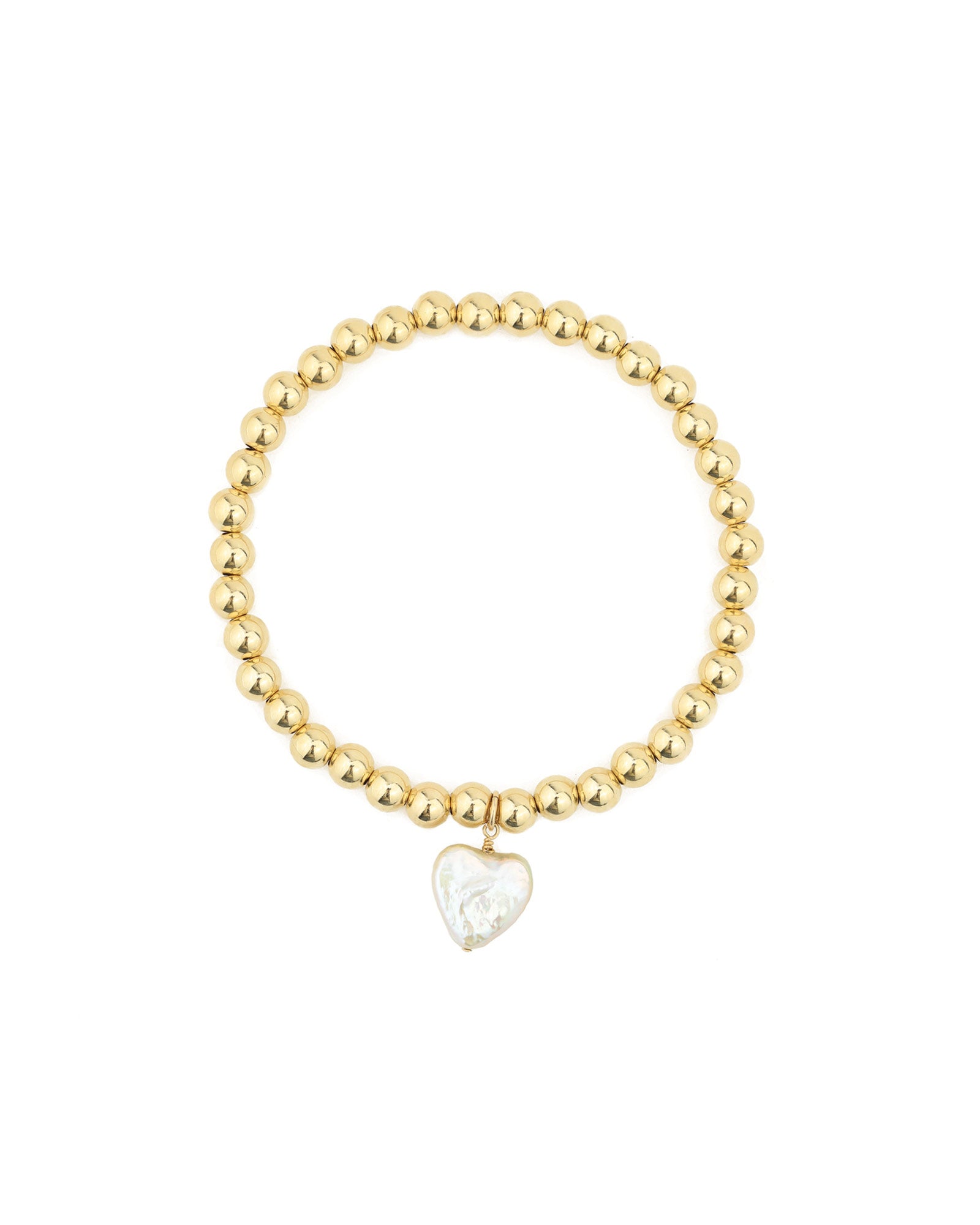 Cause We Care Beaded Pearl Heart Drop Bracelet | Blue Ruby Jewellery ...