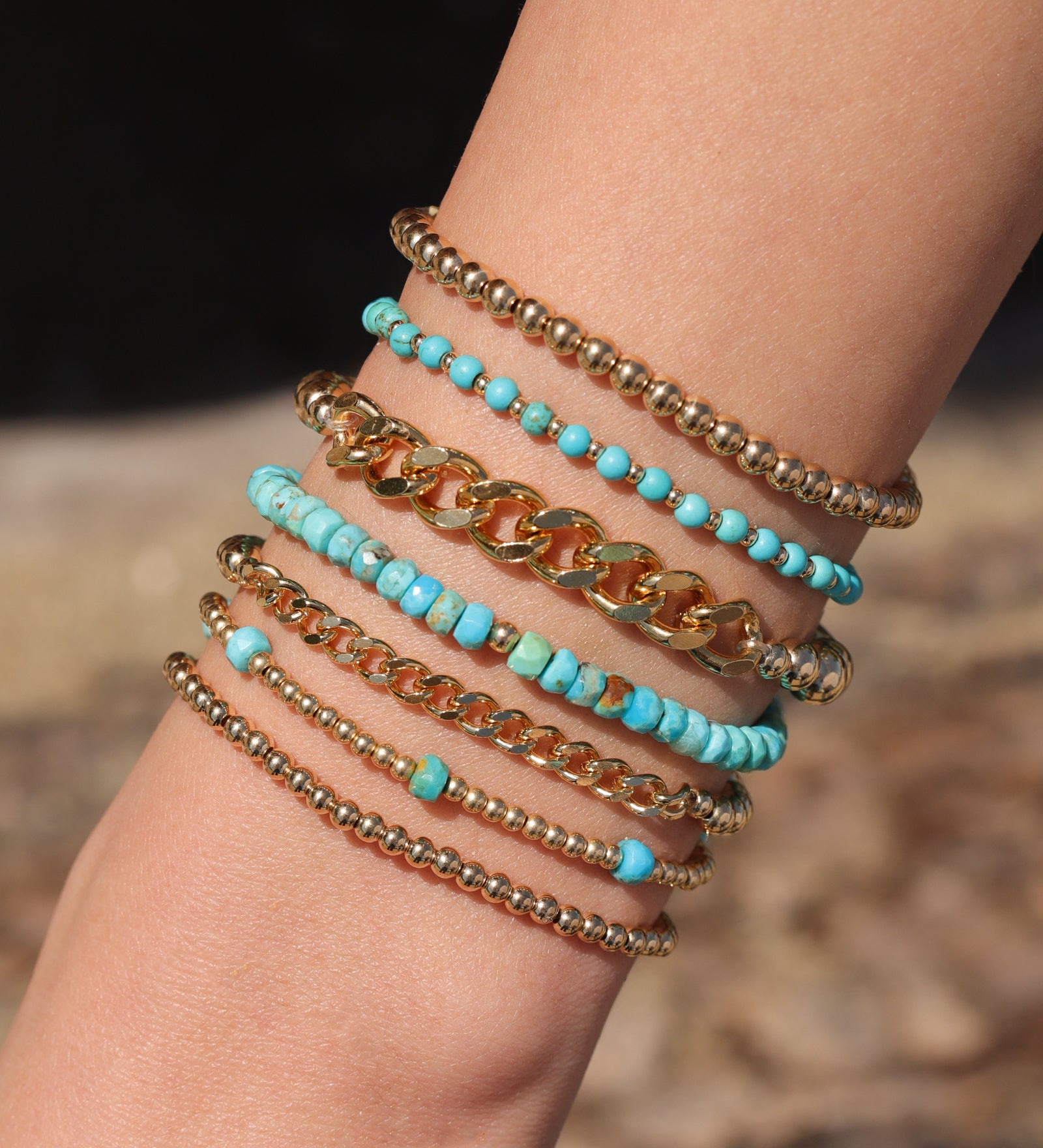 Cause We Care-Beaded 7 Stone Bracelet | 2.5mm-Bracelets-Blue Ruby Jewellery-Vancouver Canada