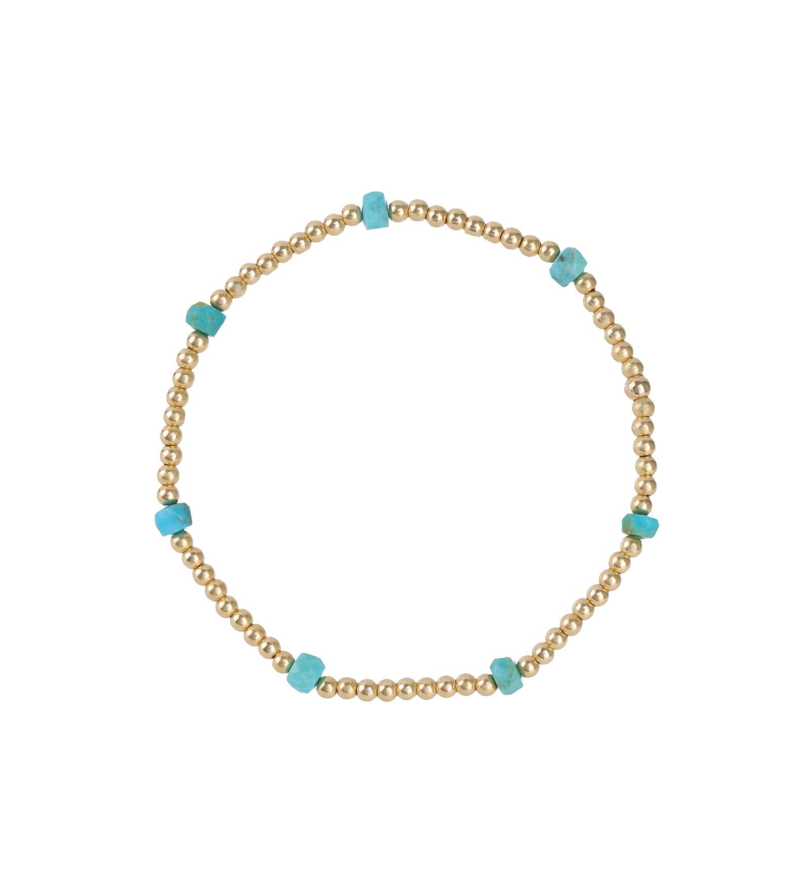 Cause We Care-Beaded 7 Stone Bracelet | 2.5mm-Bracelets-14k Gold Filled, Turquoise-Blue Ruby Jewellery-Vancouver Canada