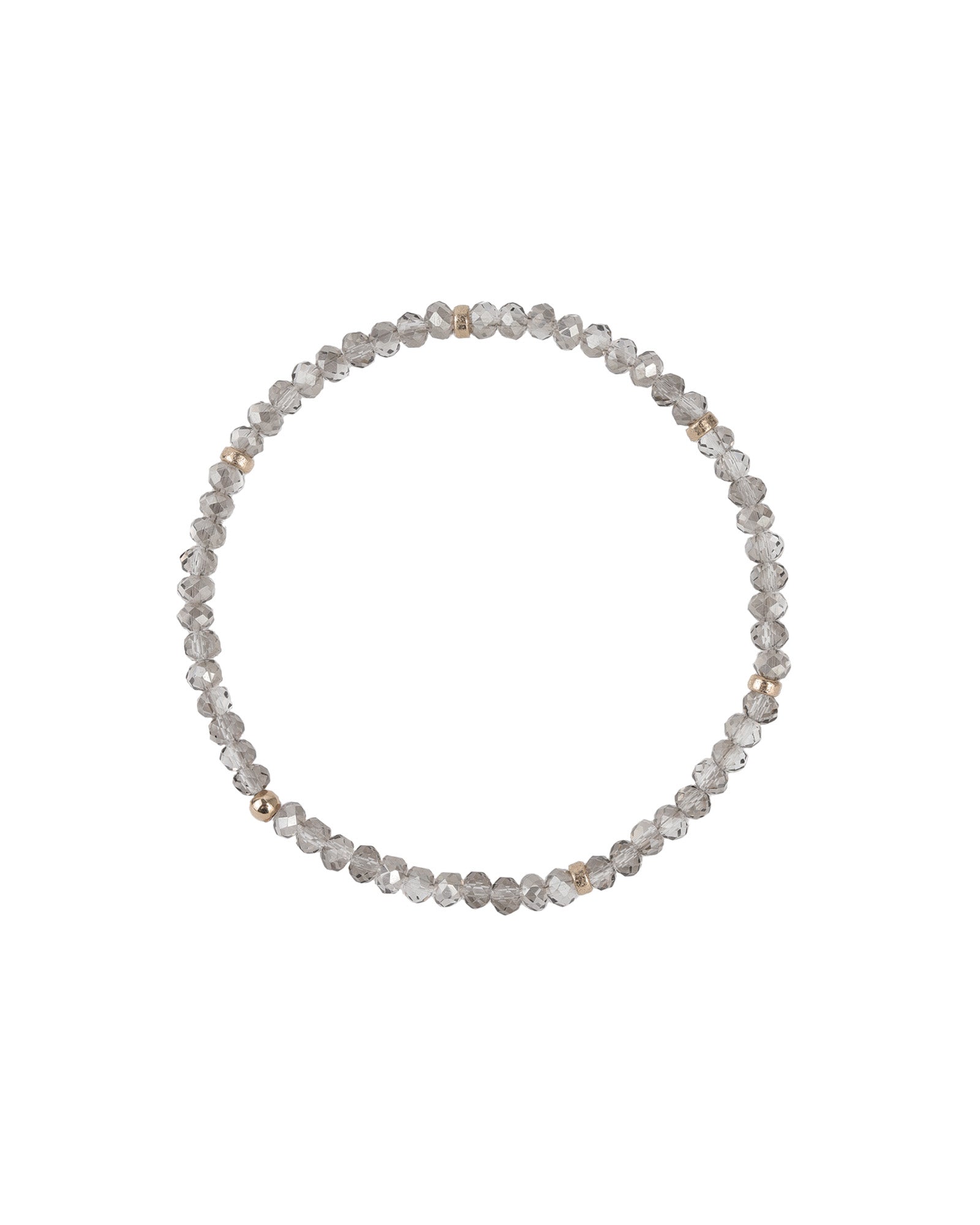 Cause We Care-Crystal 6 Rondelle Bracelet | 3mm-Bracelets-14k Gold Filled, Grey Crystal-Blue Ruby Jewellery-Vancouver Canada